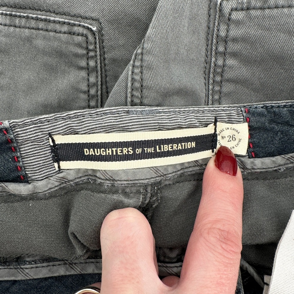 Daughters of the Liberation Cargo‎ Pants Olive Green Utility Style Women Size 26 - Picture 2 of 12